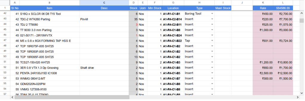 Google Sheets Storage System